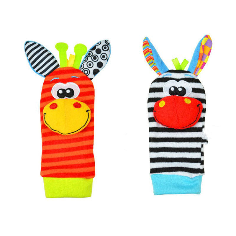 Cartoon Socks and Wrist Rattles Set