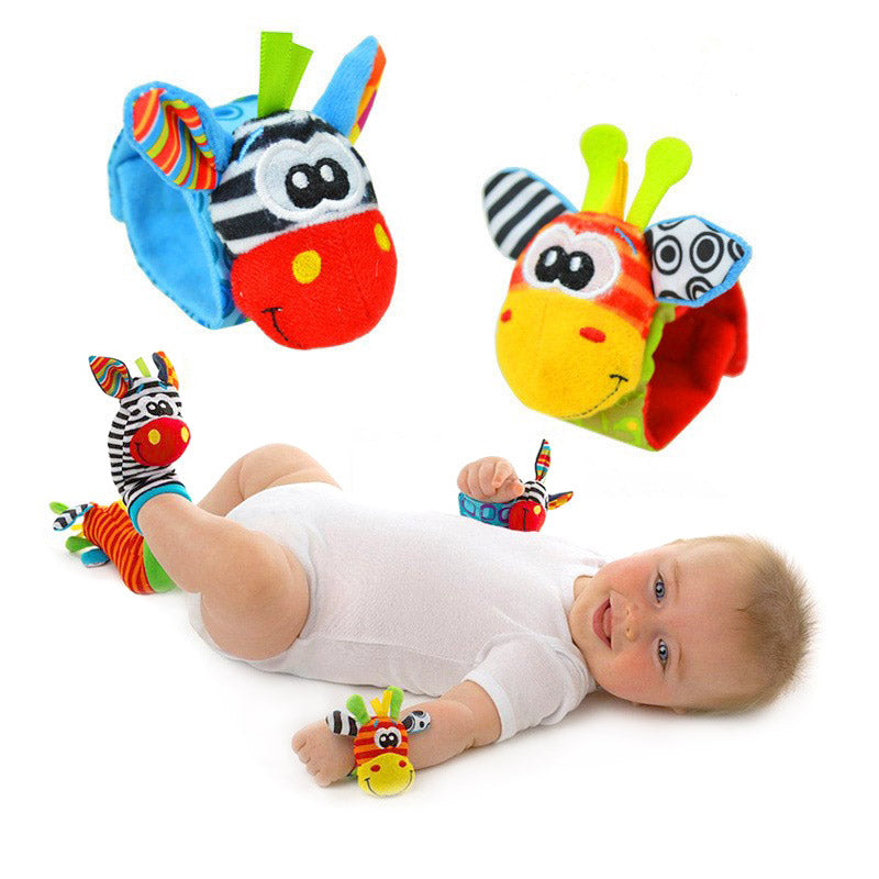 Cartoon Socks and Wrist Rattles Set